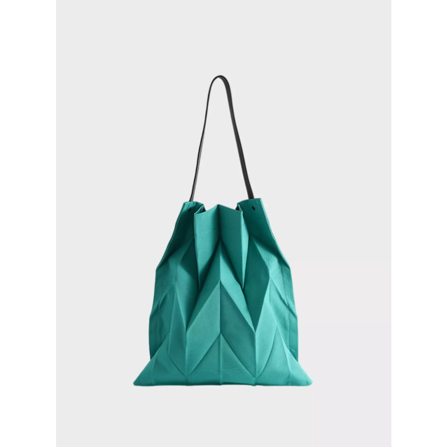 Minimalist Geometric Pleated Tote Handbag Green / onesize Apparel and Accessories