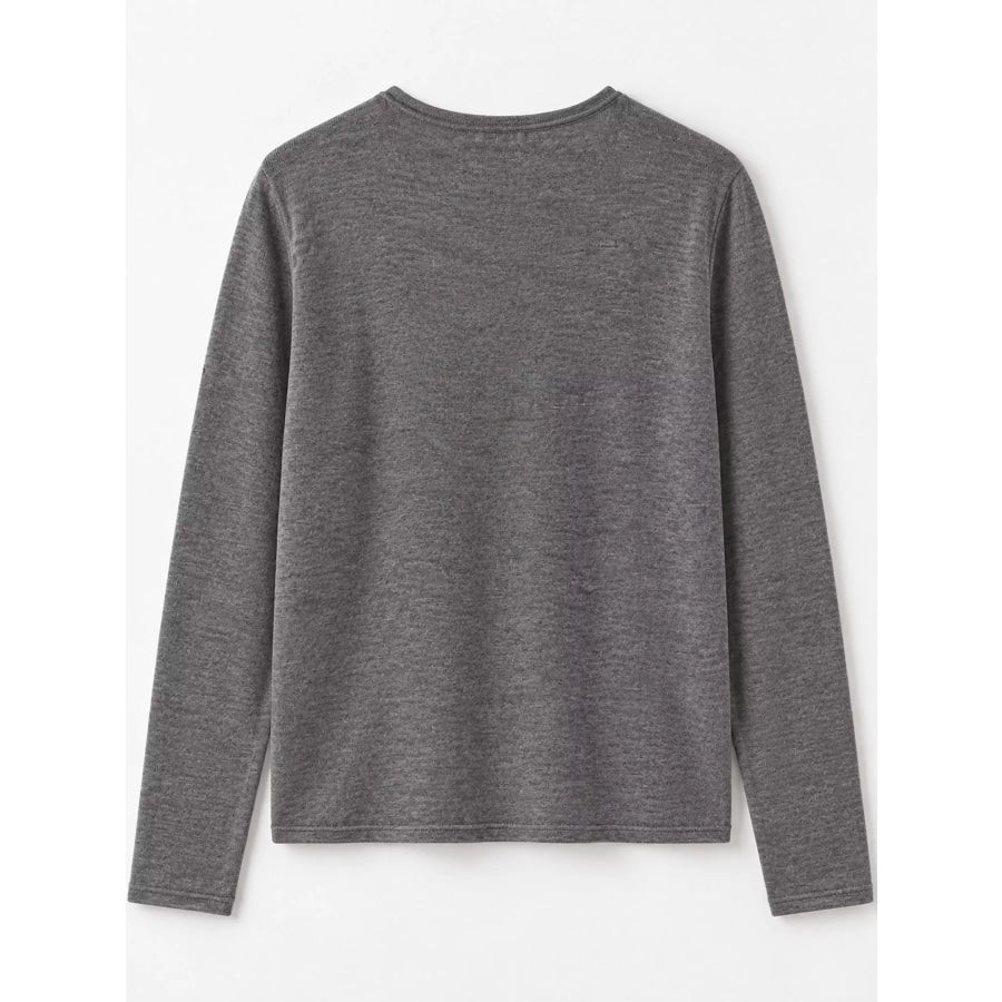 Minimalist Lightweight Crew Neck Cardigan with Chest Pocket Apparel and Accessories
