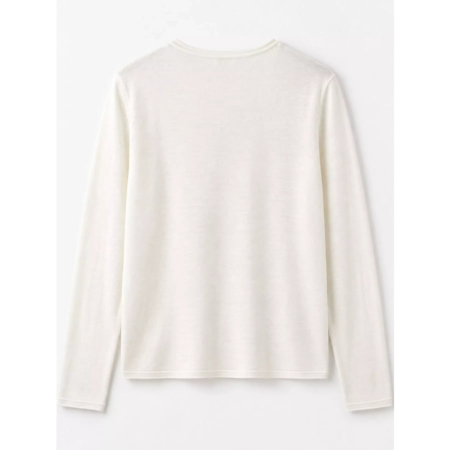Minimalist Lightweight Crew Neck Cardigan with Chest Pocket Apparel and Accessories