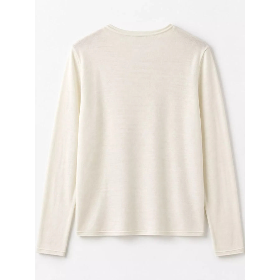 Minimalist Lightweight Crew Neck Cardigan with Chest Pocket Apparel and Accessories