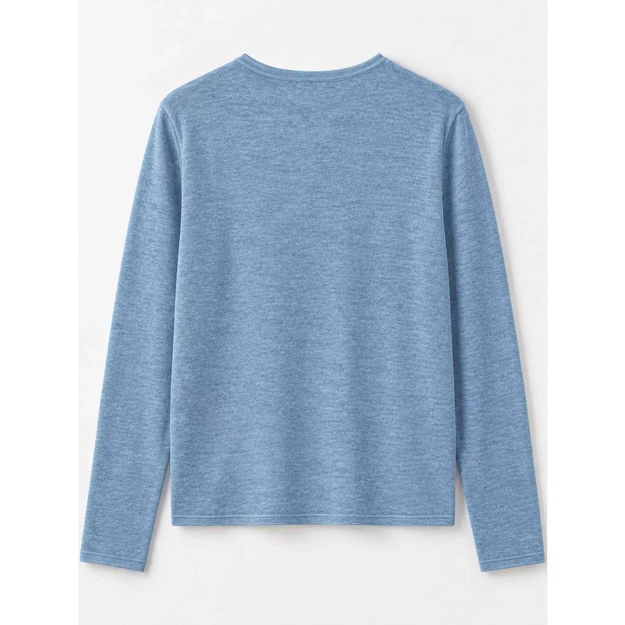 Minimalist Lightweight Crew Neck Cardigan with Chest Pocket Apparel and Accessories