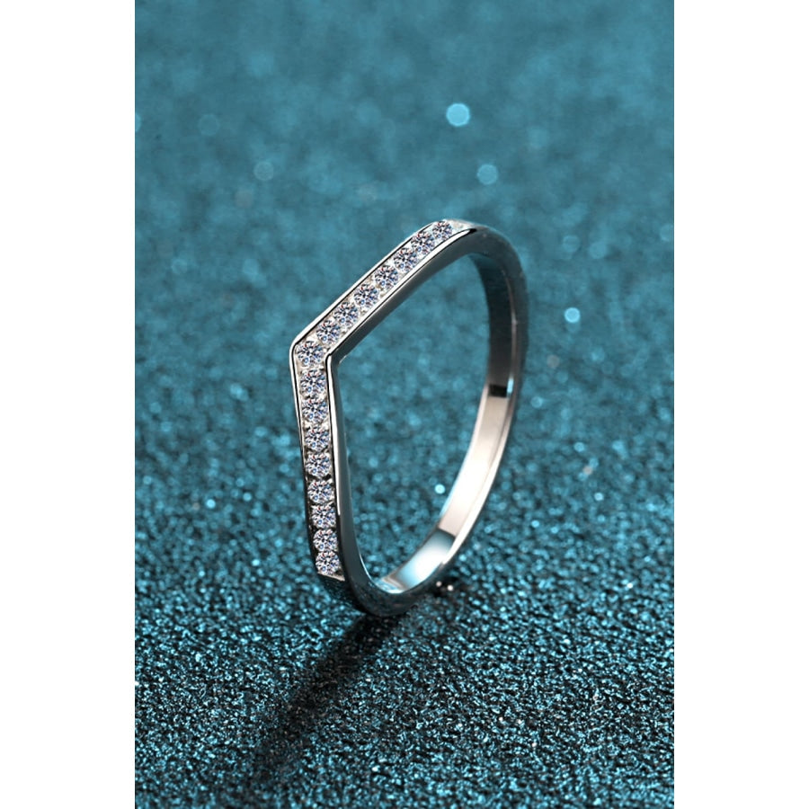 Minimalist Moissanite Rhodium-Plated Ring