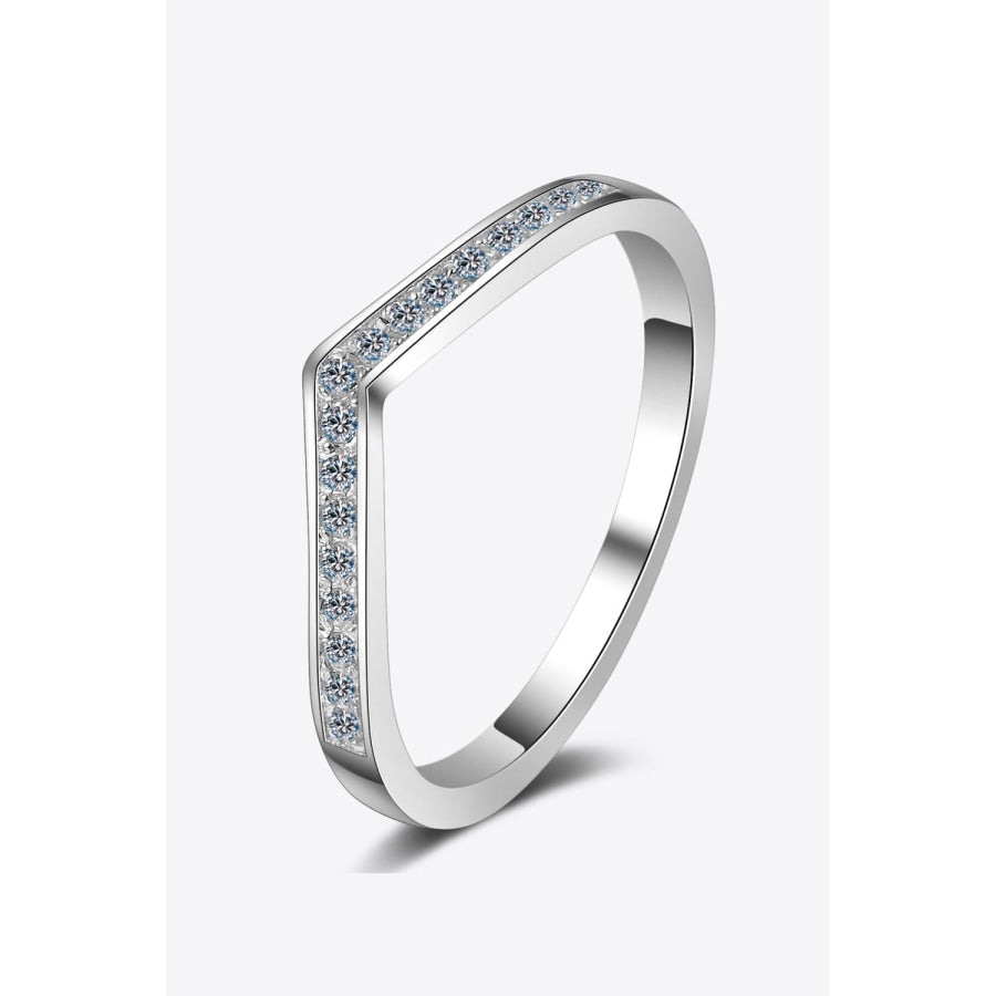 Minimalist Moissanite Rhodium-Plated Ring