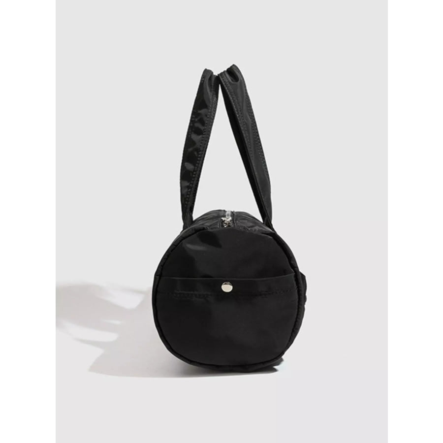 Minimalist Nylon Barrel Shoulder Bag with Multi-Pocket Utility Black / onesize Apparel and Accessories