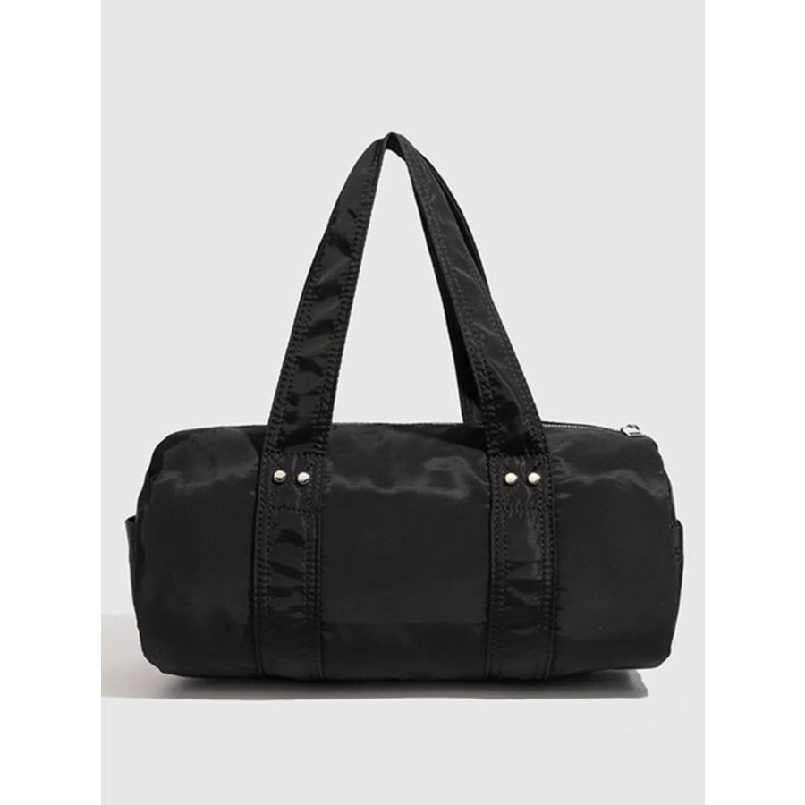 Minimalist Nylon Barrel Shoulder Bag with Multi-Pocket Utility Black / onesize Apparel and Accessories