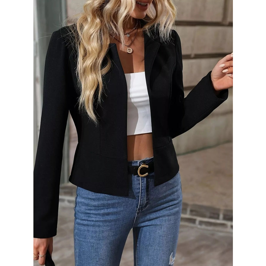 Minimalist Open-Front Cropped Blazer Apparel and Accessories