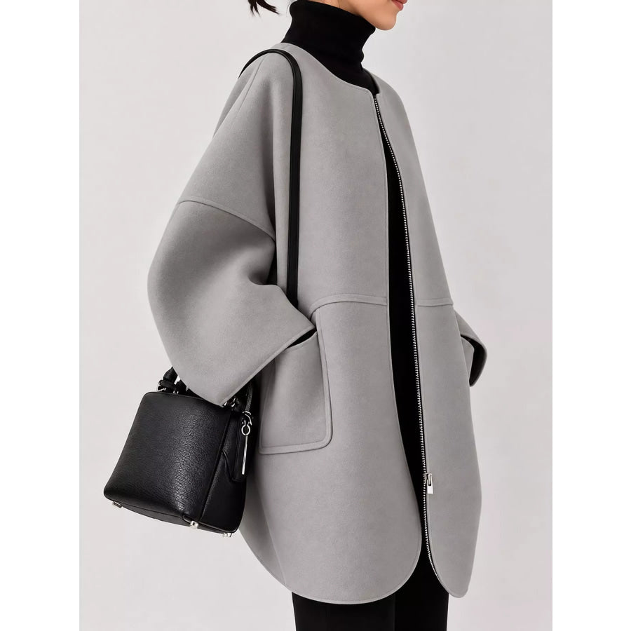 Minimalist Oversized Scuba-Style Outerwear Coat Apparel and Accessories