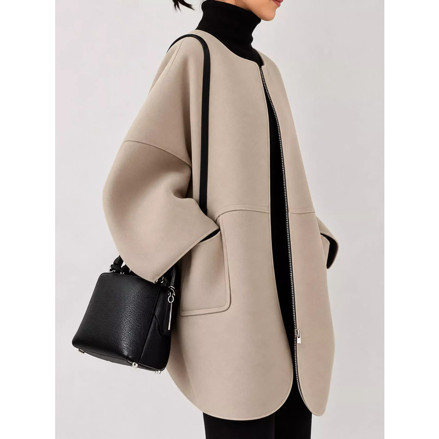 Minimalist Oversized Scuba-Style Outerwear Coat Apparel and Accessories