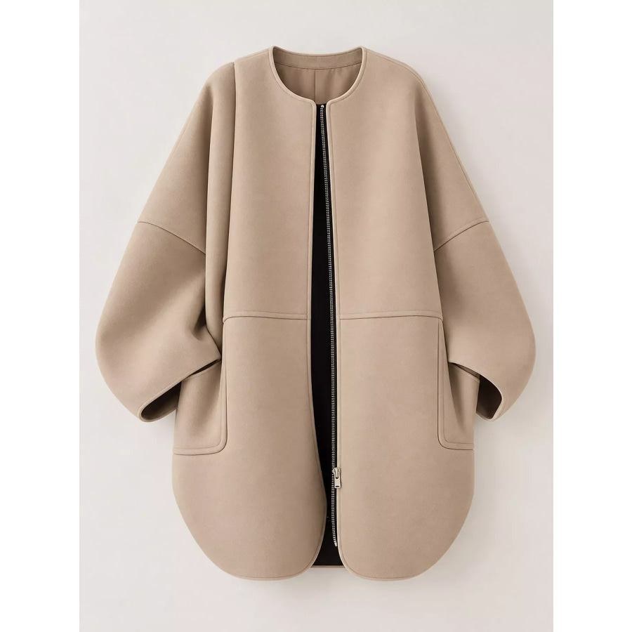 Minimalist Oversized Scuba-Style Outerwear Coat Apparel and Accessories