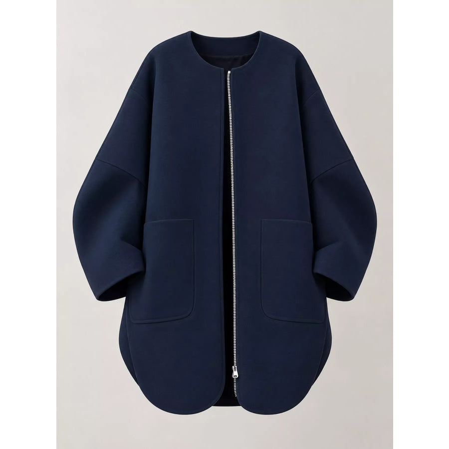 Minimalist Oversized Scuba-Style Outerwear Coat Apparel and Accessories