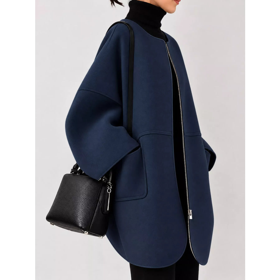 Minimalist Oversized Scuba-Style Outerwear Coat Apparel and Accessories