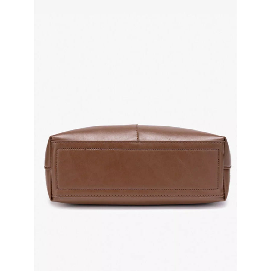 Minimalist PU Leather Bucket Shoulder Bag Apparel and Accessories