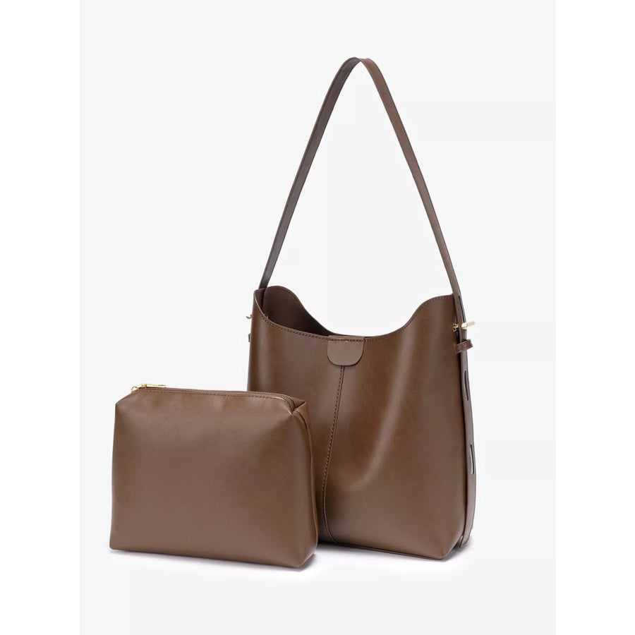 Minimalist PU Leather Bucket Shoulder Bag Apparel and Accessories
