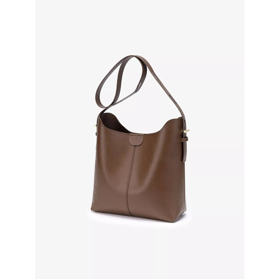 Minimalist PU Leather Bucket Shoulder Bag Apparel and Accessories