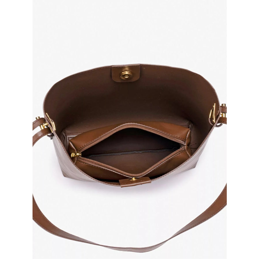 Minimalist PU Leather Bucket Shoulder Bag Apparel and Accessories