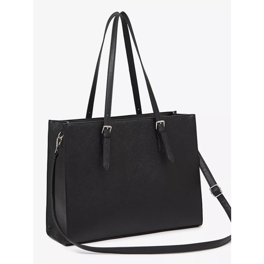 Minimalist PU Leather Tote Bag Black / onesize Apparel and Accessories