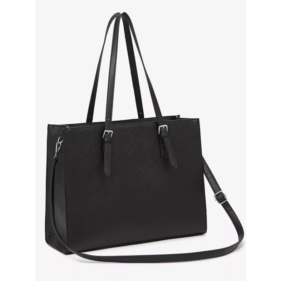 Minimalist PU Leather Tote Bag Black / onesize Apparel and Accessories