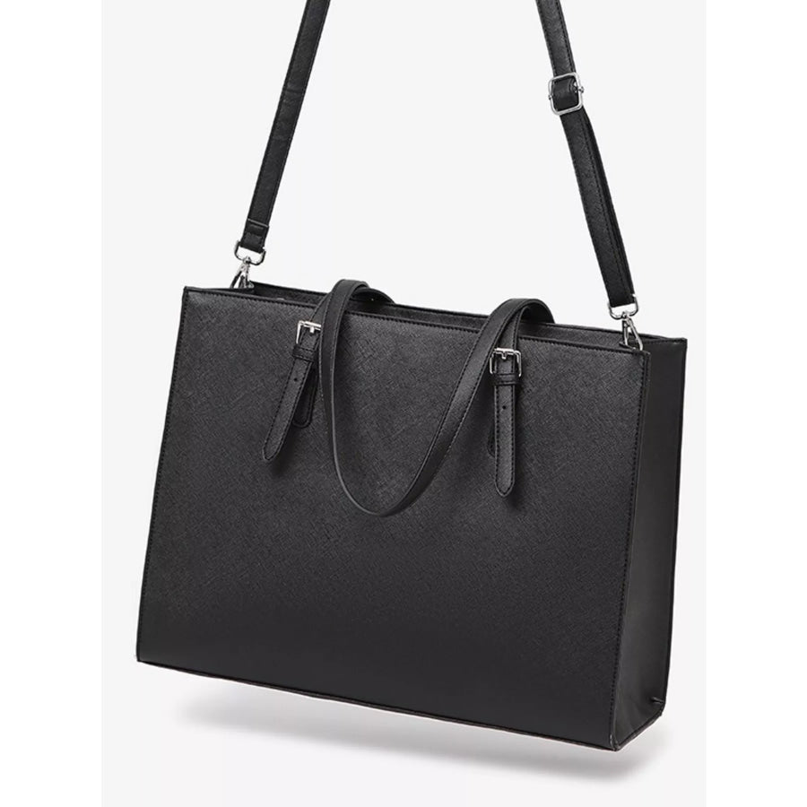 Minimalist PU Leather Tote Bag Black / onesize Apparel and Accessories