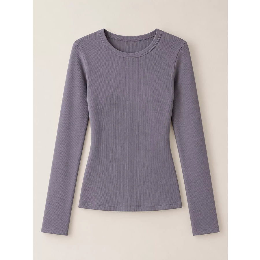 Minimalist Slim-Fit Long Sleeve Crew Neck T-Shirt Apparel and Accessories