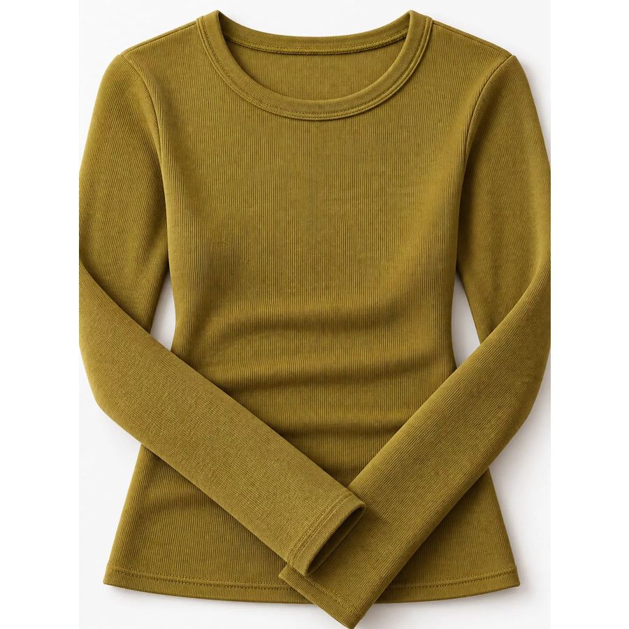 Minimalist Slim-Fit Long Sleeve Crew Neck T-Shirt Apparel and Accessories
