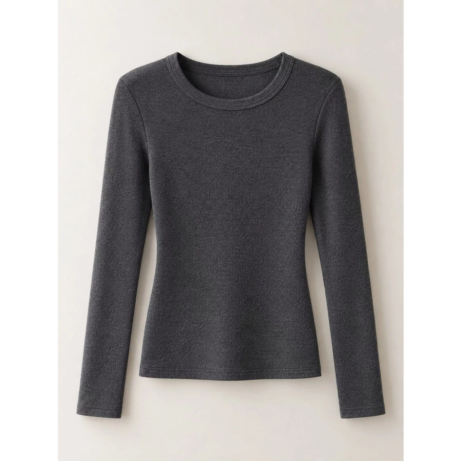 Minimalist Slim-Fit Long Sleeve Crew Neck T-Shirt Apparel and Accessories