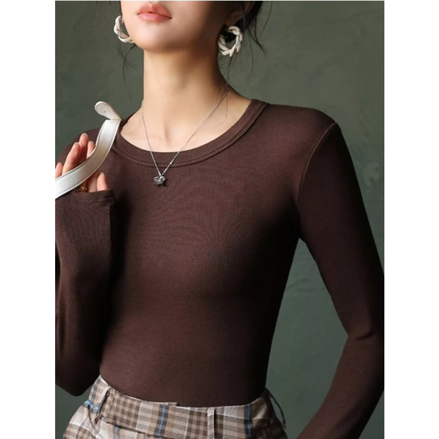 Minimalist Slim-Fit Long Sleeve Crew Neck T-Shirt Apparel and Accessories