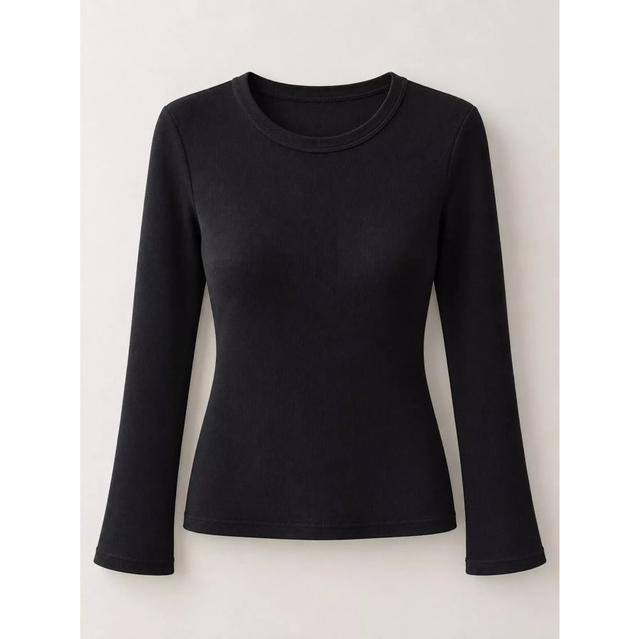 Minimalist Slim-Fit Long Sleeve Crew Neck T-Shirt Apparel and Accessories