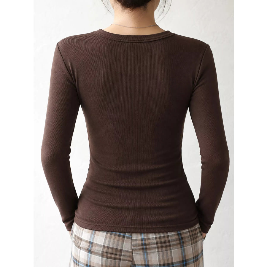 Minimalist Slim-Fit Long Sleeve Crew Neck T-Shirt Apparel and Accessories