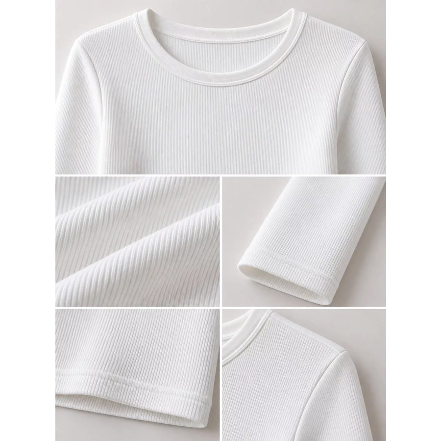 Minimalist Slim-Fit Long Sleeve Crew Neck T-Shirt Apparel and Accessories