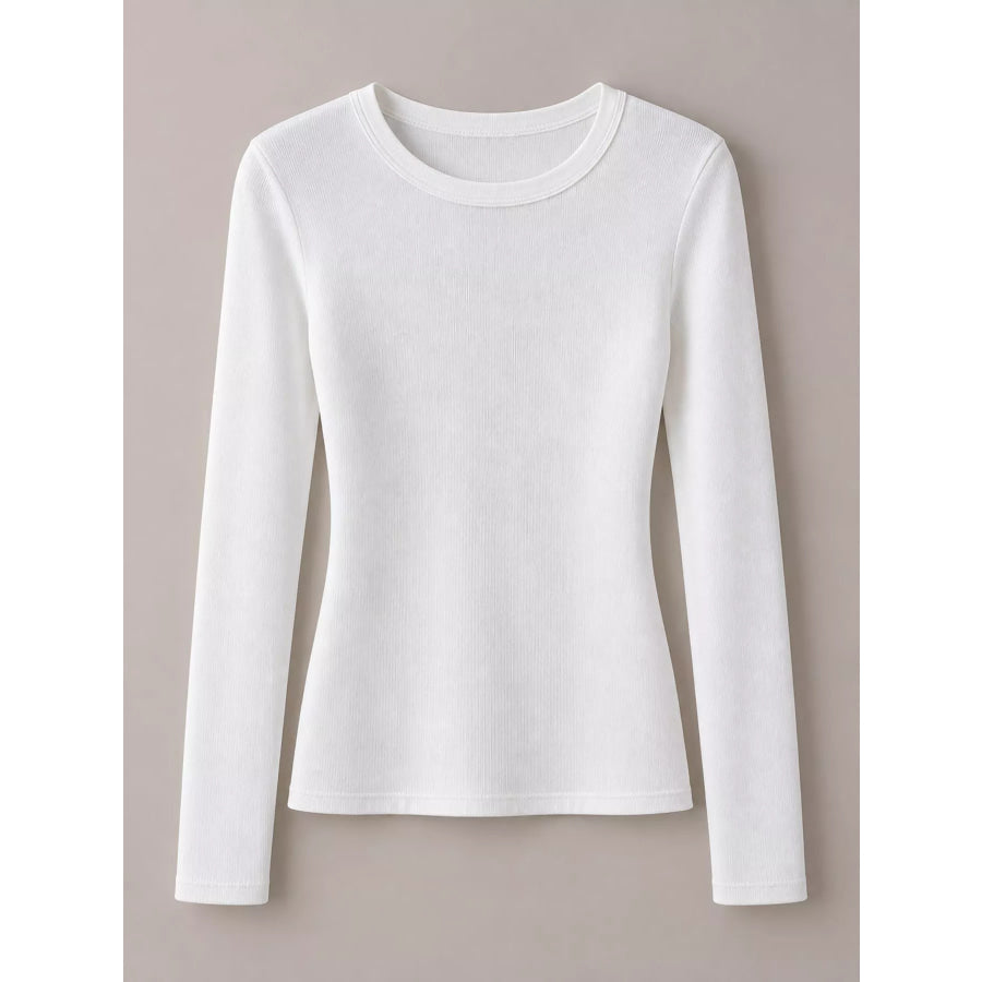 Minimalist Slim-Fit Long Sleeve Crew Neck T-Shirt Apparel and Accessories