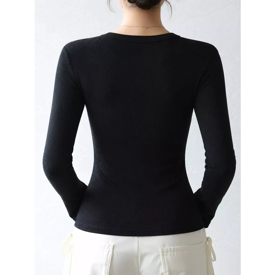 Minimalist Slim-Fit Long Sleeve Crew Neck T-Shirt Apparel and Accessories