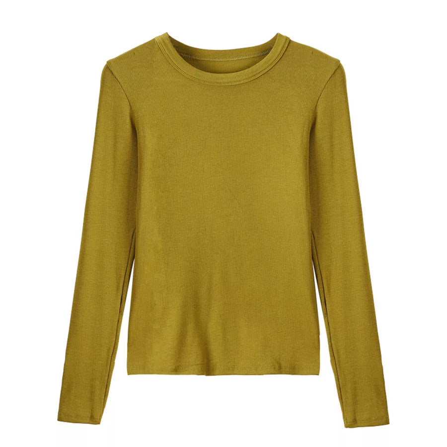 Minimalist Slim-Fit Long Sleeve Crew Neck T-Shirt Apparel and Accessories