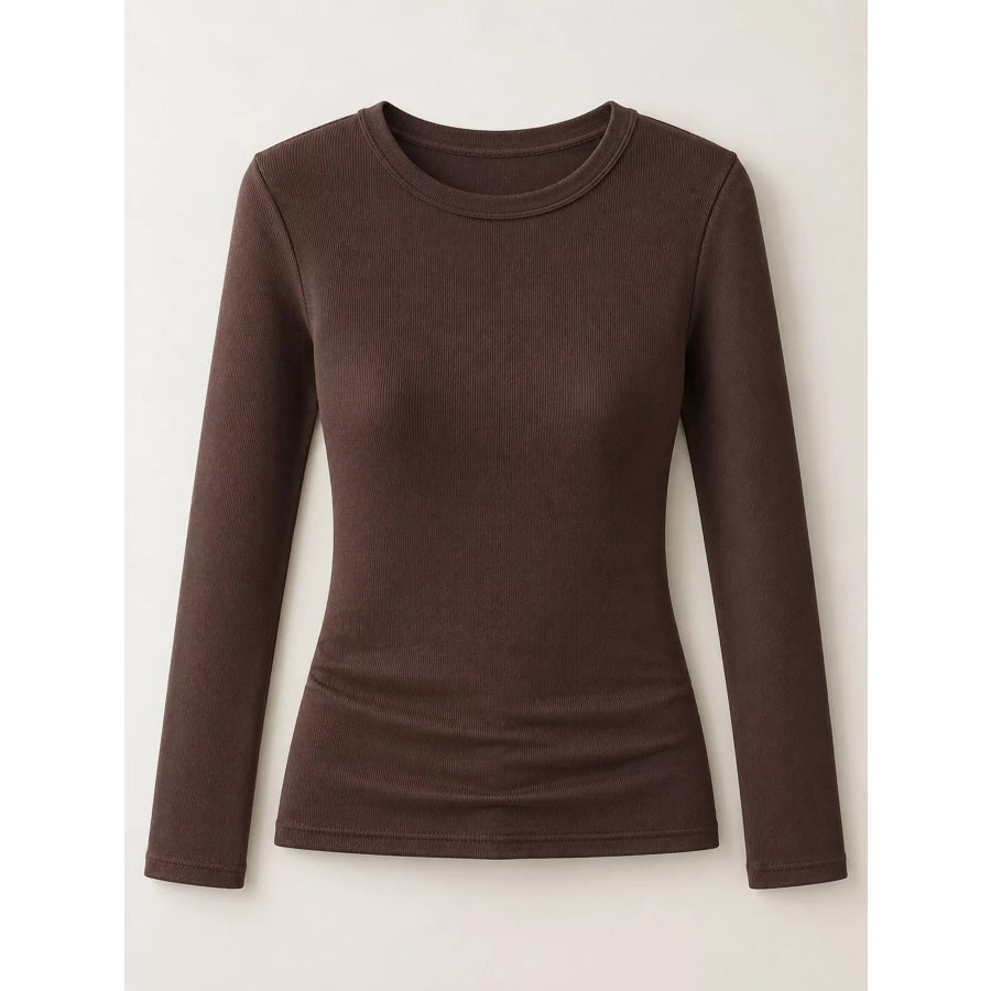 Minimalist Slim-Fit Long Sleeve Crew Neck T-Shirt Apparel and Accessories