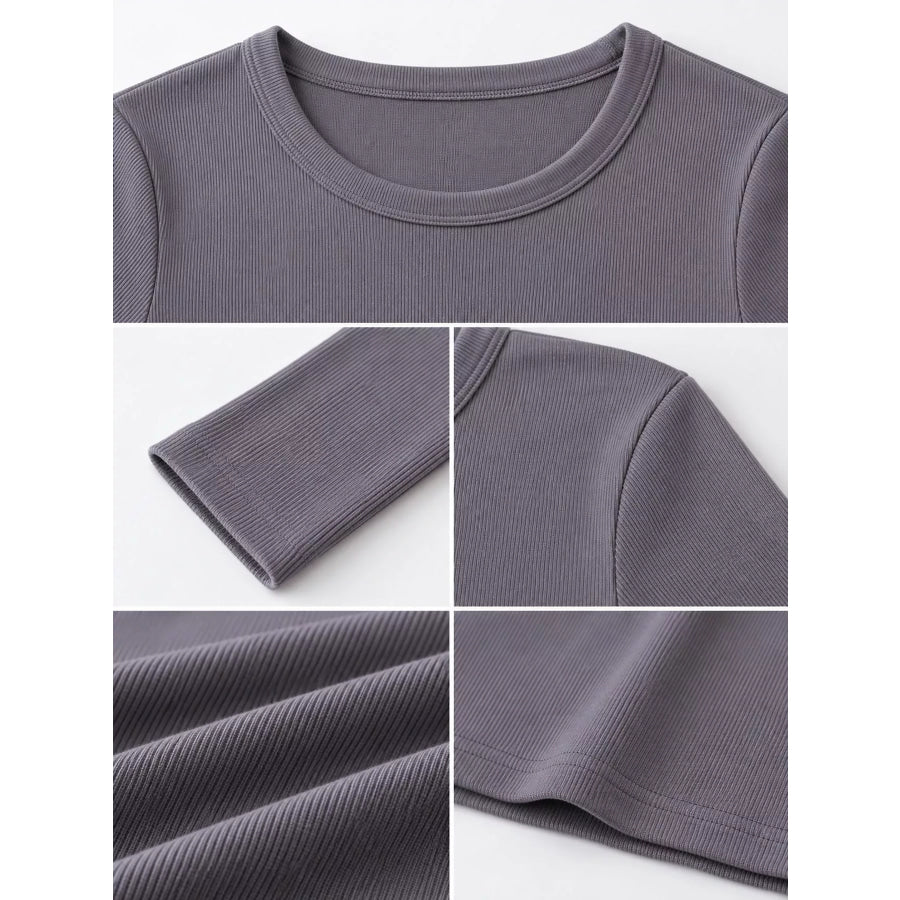 Minimalist Slim-Fit Long Sleeve Crew Neck T-Shirt Apparel and Accessories