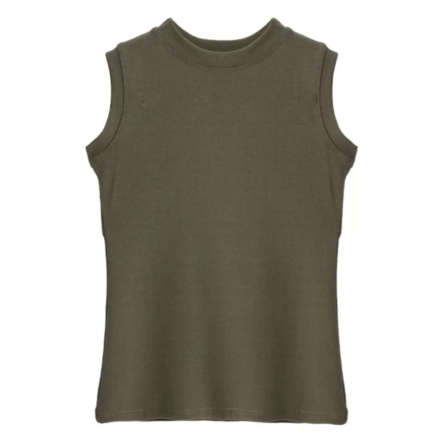 Minimalist Slim-Fit Sleeveless Crew Neck Cami Tank Top Apparel and Accessories