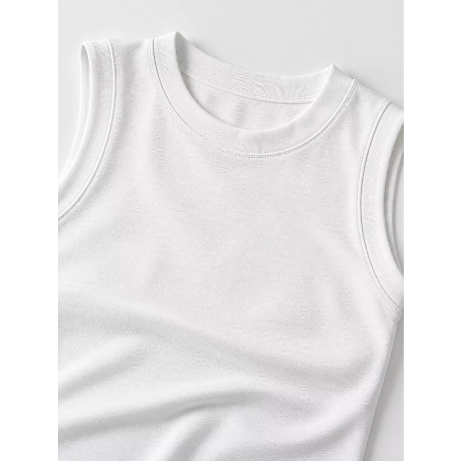 Minimalist Slim-Fit Sleeveless Crew Neck Cami Tank Top Apparel and Accessories