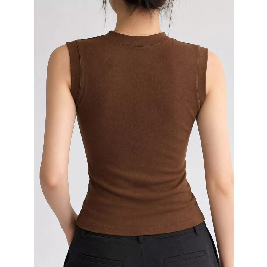 Minimalist Slim-Fit Sleeveless Crew Neck Cami Tank Top Apparel and Accessories