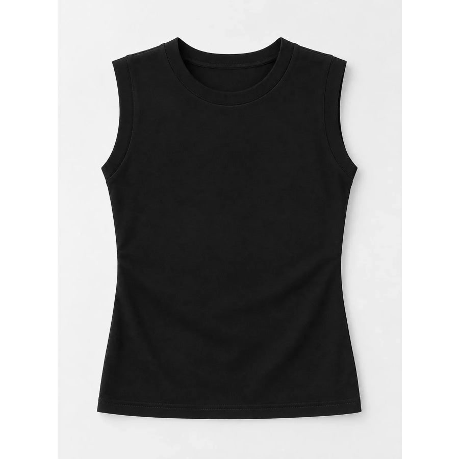 Minimalist Slim-Fit Sleeveless Crew Neck Cami Tank Top Apparel and Accessories
