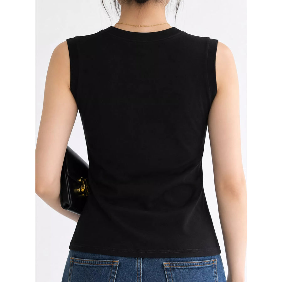 Minimalist Slim-Fit Sleeveless Crew Neck Cami Tank Top Apparel and Accessories