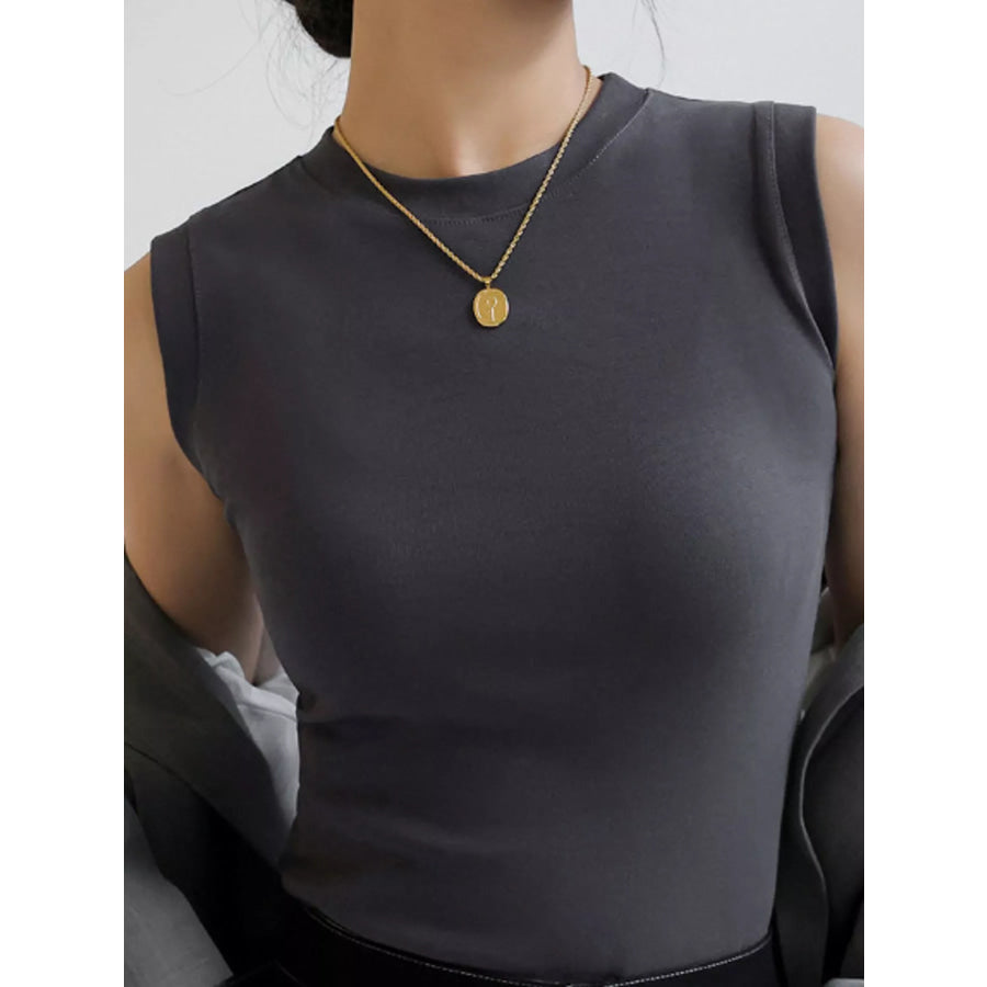Minimalist Slim-Fit Sleeveless Crew Neck Cami Tank Top Premium Gray / S Apparel and Accessories
