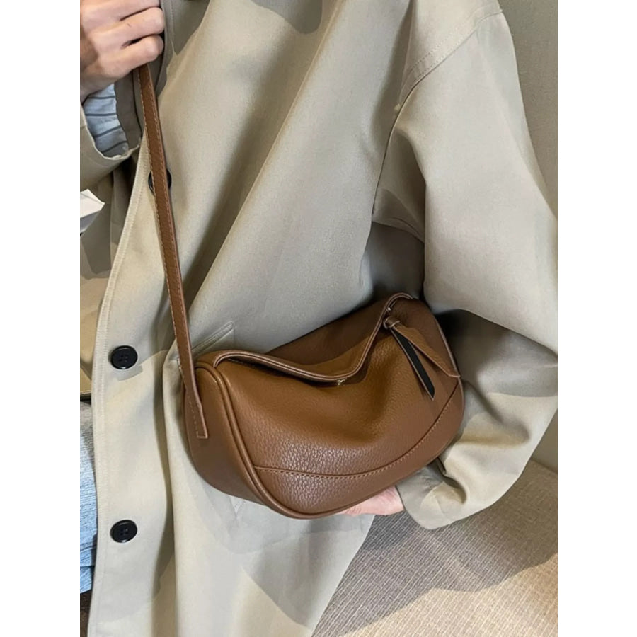 Minimalist Style Leather Crossbody Bag Brown / One Size Apparel and Accessories