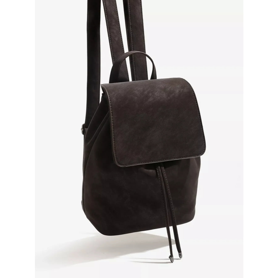 Minimalist Suede Drawstring Backpack Bag Apparel and Accessories