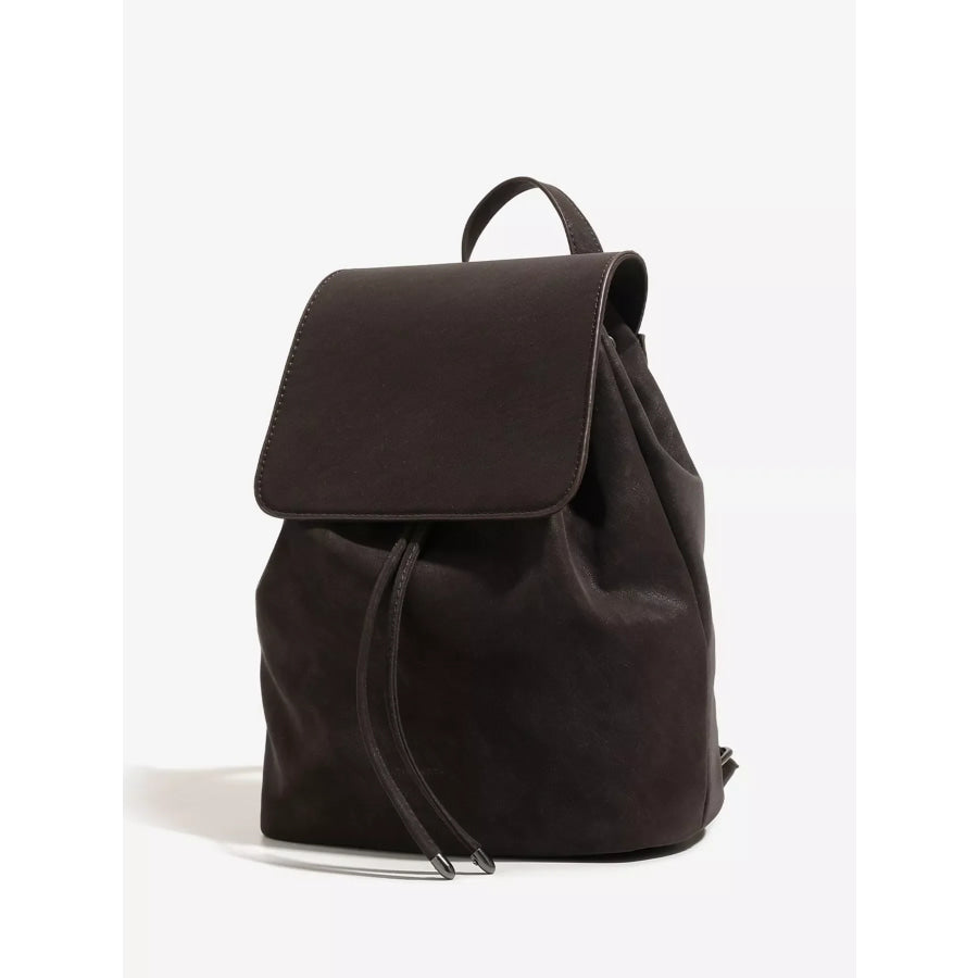 Minimalist Suede Drawstring Backpack Bag Apparel and Accessories
