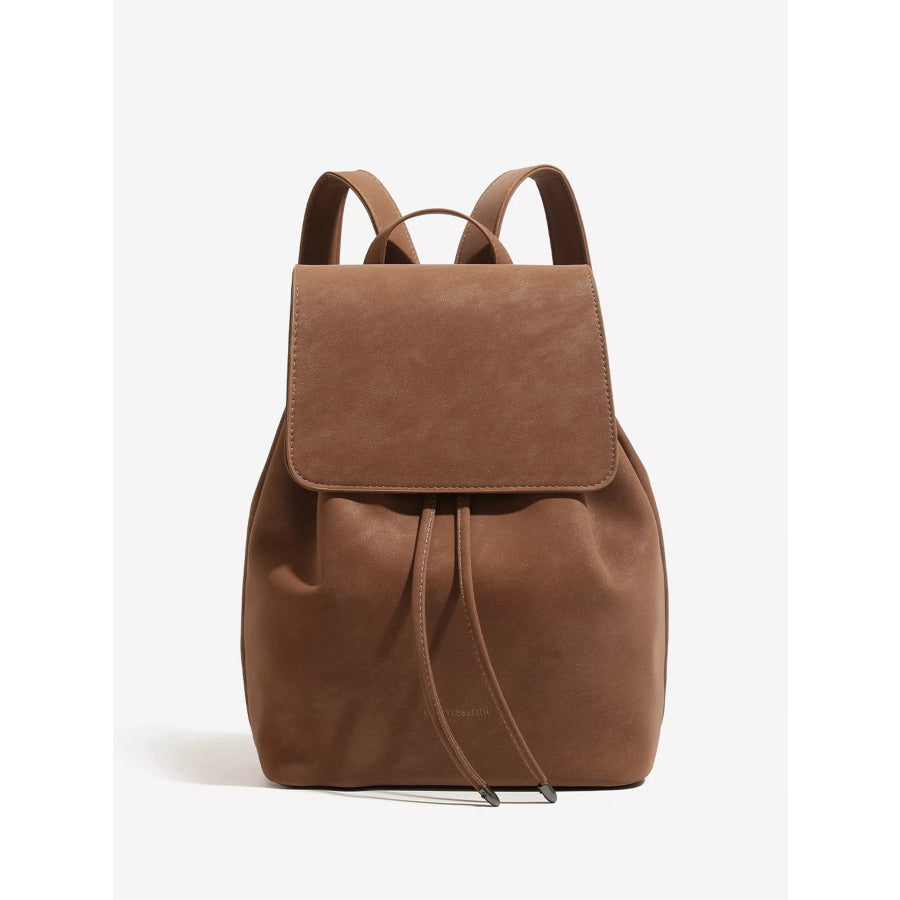 Minimalist Suede Drawstring Backpack Bag Brown / onesize Apparel and Accessories