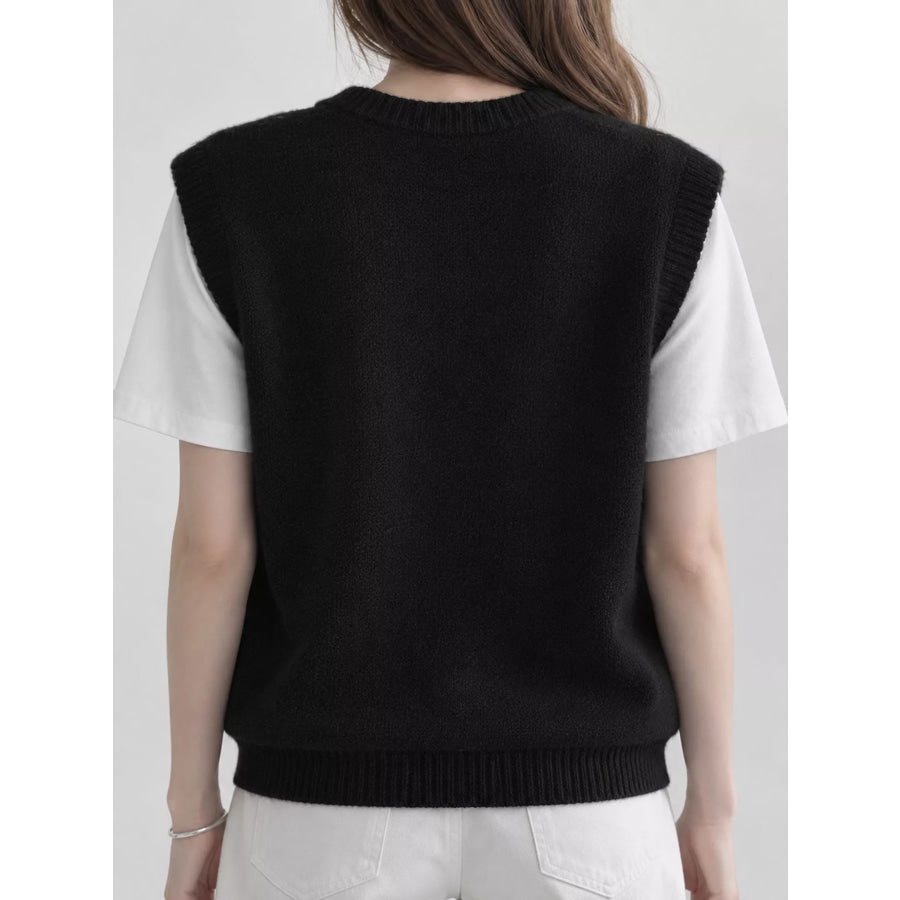 Minimalist V-Neck Knit Sweater Vest Apparel and Accessories