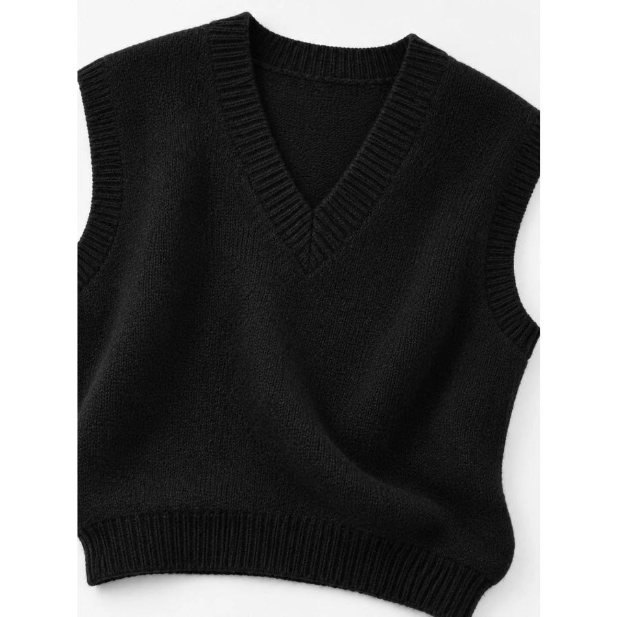 Minimalist V-Neck Knit Sweater Vest Apparel and Accessories