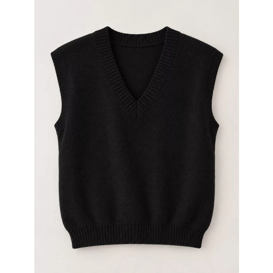 Minimalist V-Neck Knit Sweater Vest Apparel and Accessories