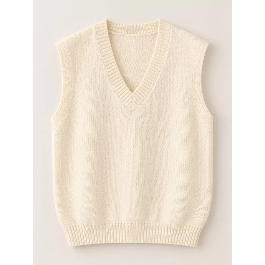 Minimalist V-Neck Knit Sweater Vest Apparel and Accessories
