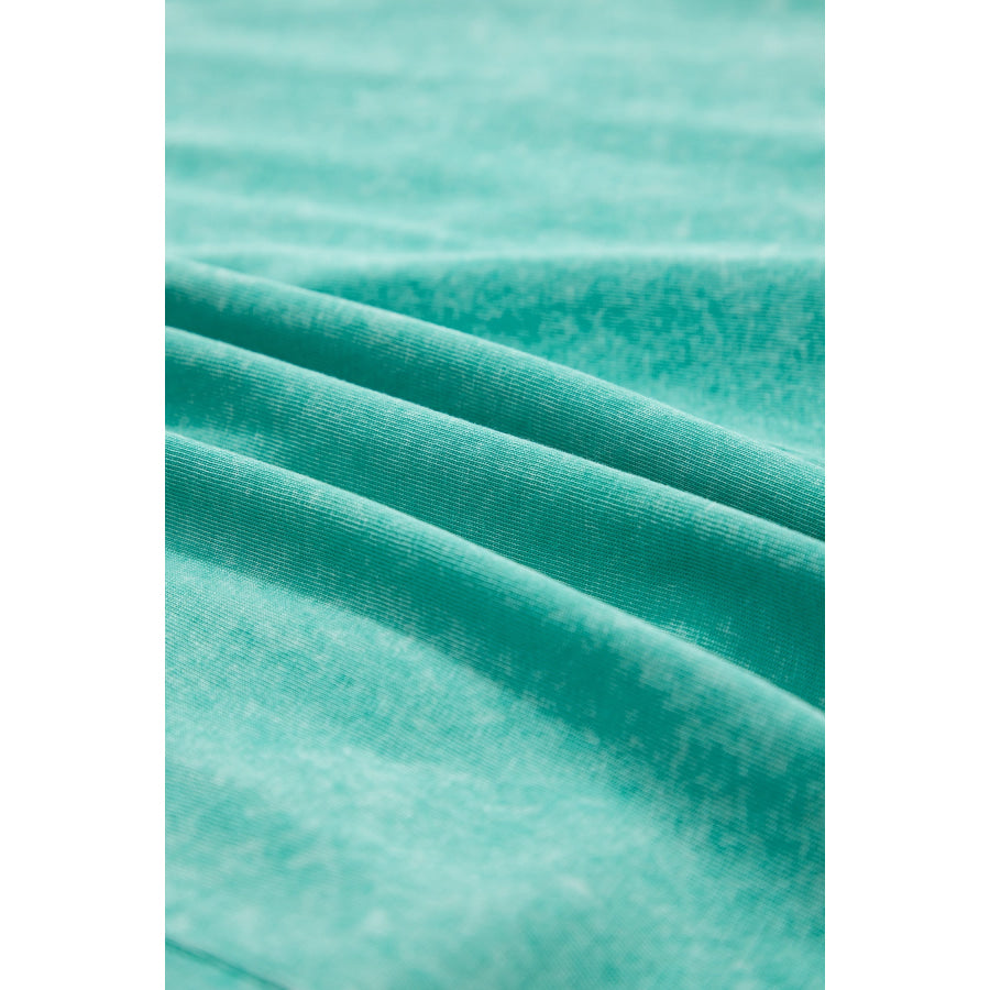 Mint Green Mineral Wash Spaghetti Straps Pocketed Romper Bottoms/Jumpsuits & Rompers