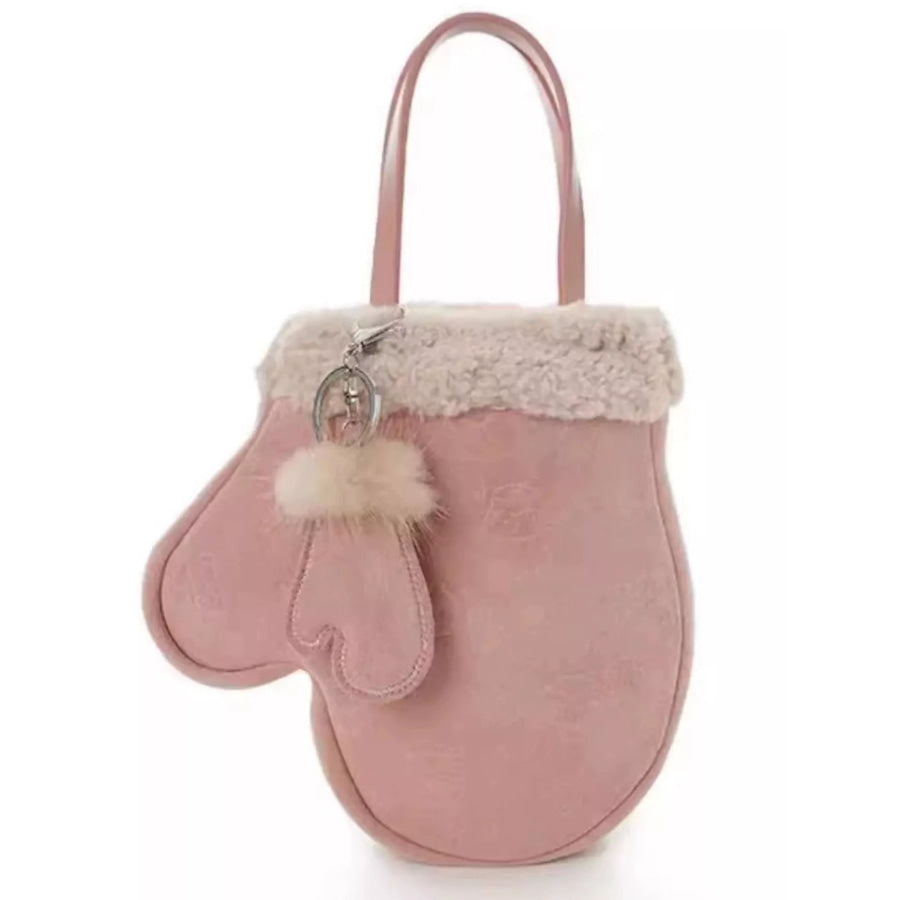 Mitten-Shaped Handbag Dusty Pink / onesize Apparel and Accessories